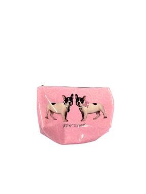 Betsey Johnson Pink Boston Terrier Wristlet Makeup Bag